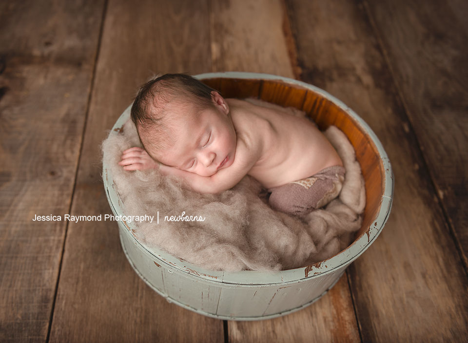 infant photography san marcos california baby pictures in blue bucket