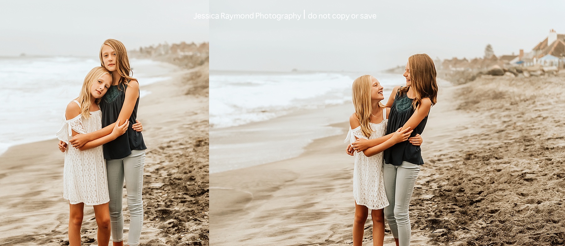 carlsbad beach family photos sisters hugging