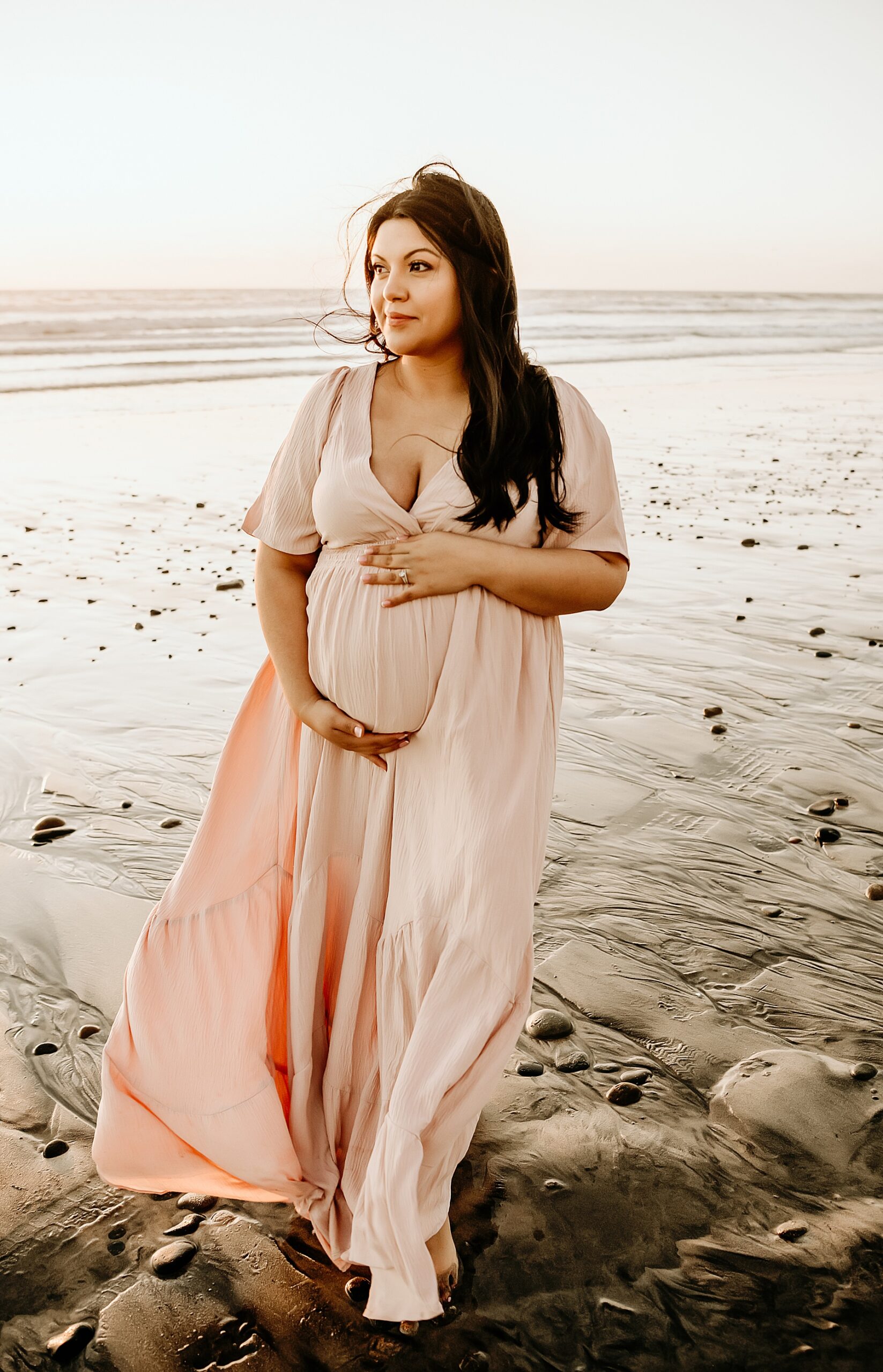 fall maternity dress beach